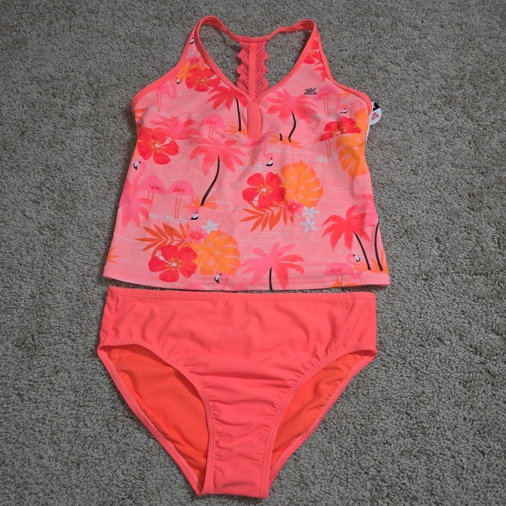 Zero Xposur  2 Piece Tankini + Bikini Swimsuit Set Girl's Size L (14.5-16.5)